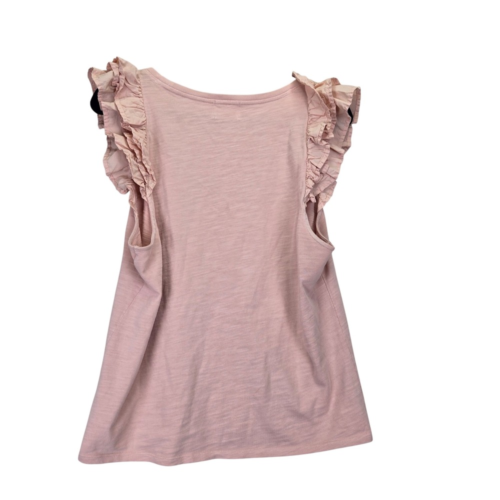 NATION LTD Womens Valentina Tank Pink Cotton‎ Ruffle Large Feminine Romantic - Picture 8 of 8